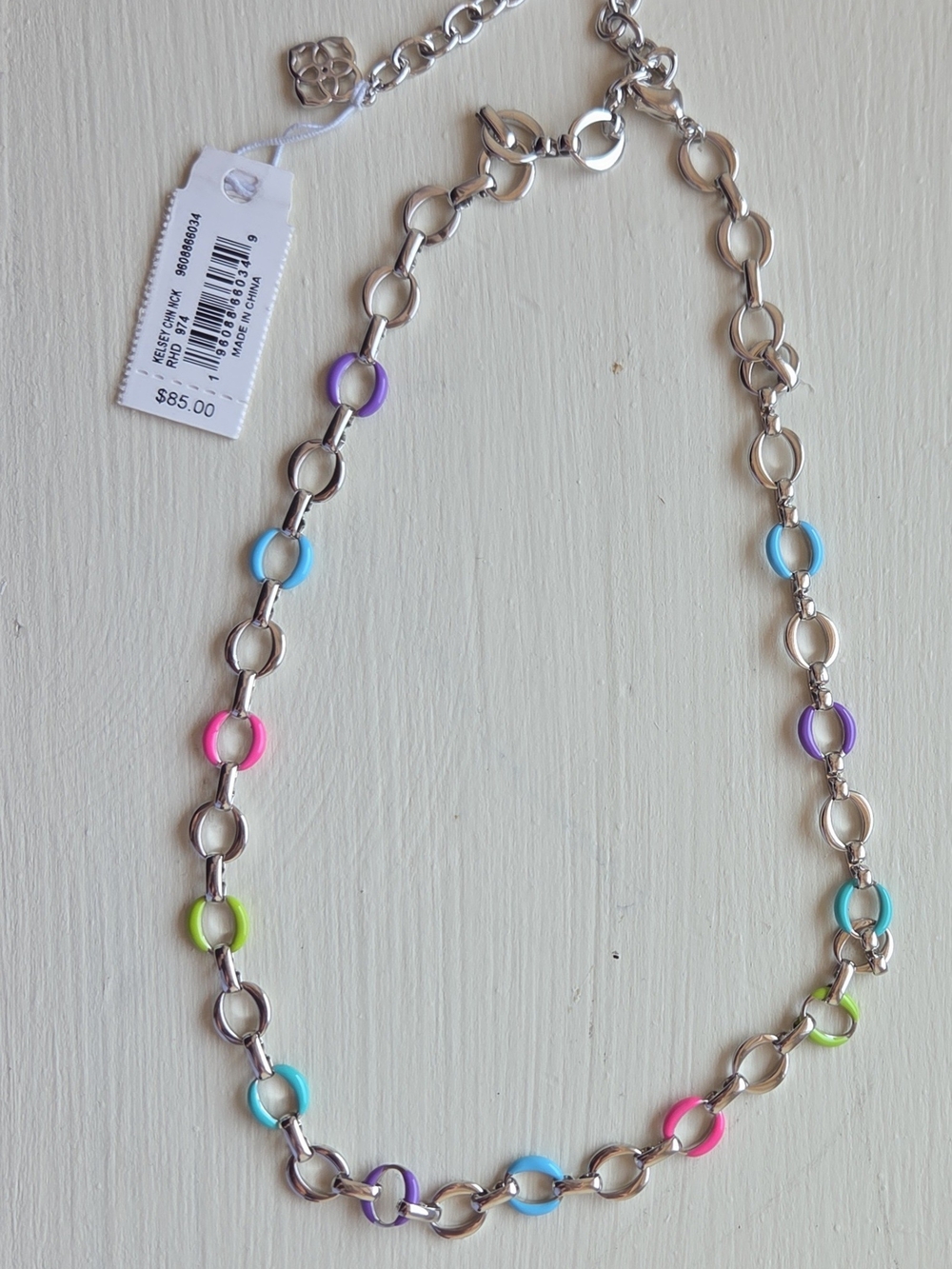 Kendra Scott Kelsey Chain Necklace in Silver Multi Mix